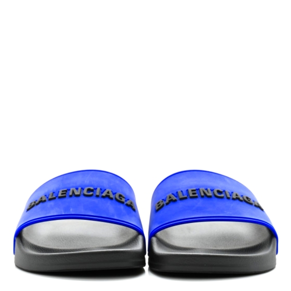 BALENCIAGA- Rubber Logo Womens Pool Slide Sandals - Picture 2 of 9